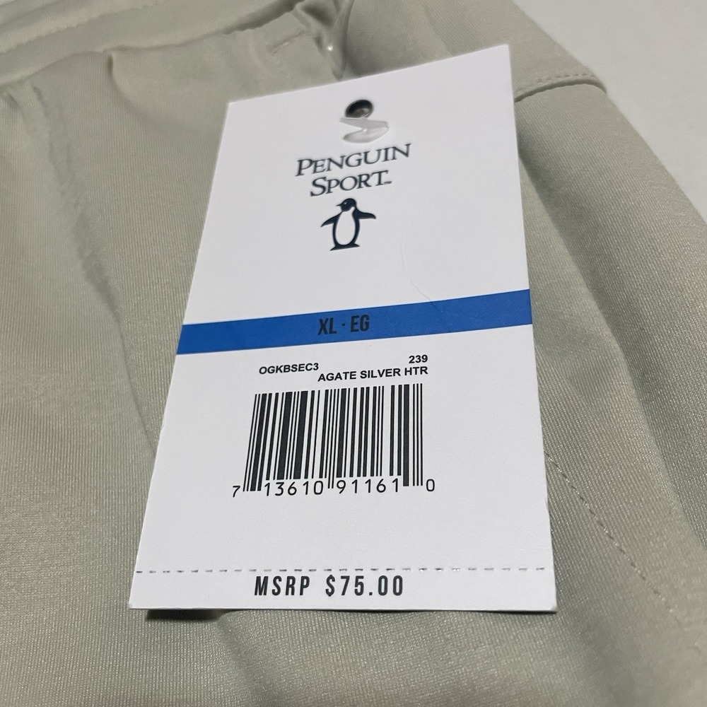 NWT $75 Penguin Sport Pull-on Jogger Pants Beige Stretch Mens Size XL Tapered - Picture 3 of 9